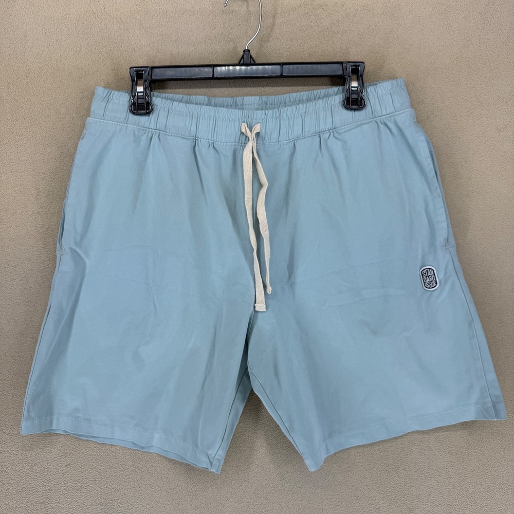 STANDARD ISSUE Men's Light Blue‎ Cotton Spandex Drawstring Waist Casual Shorts L